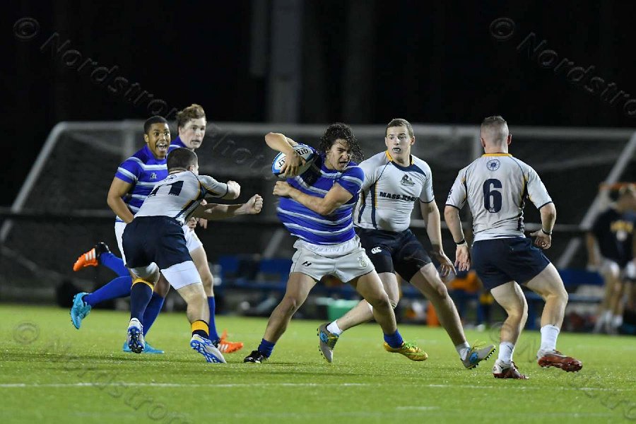 Wheaton Men\'s Rugby vs Mass Maritime.  Photo by Keith Nordstrom